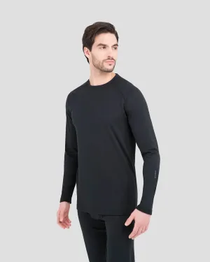 4.0 Men's Expedition Weight Fleece Thermal Base Layer Crew Shirt | Black