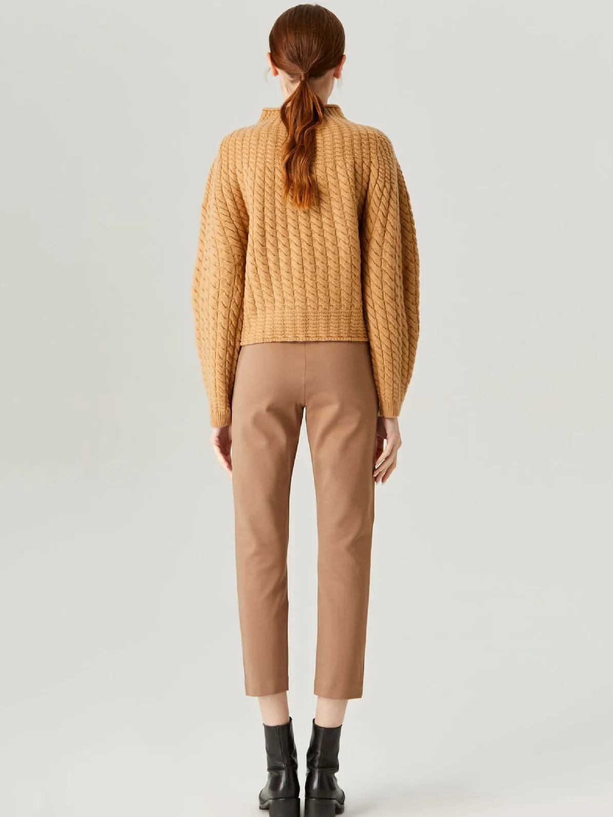 Adoring Heart Tangerine Knit Turtleneck Wool Sweater