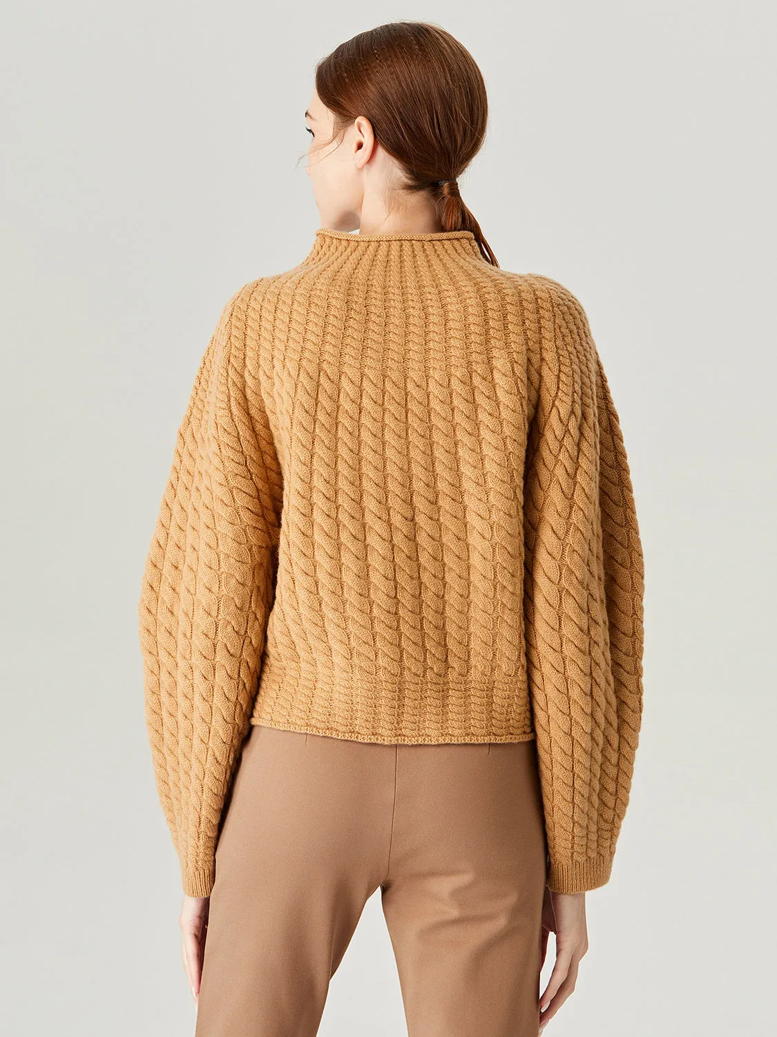 Adoring Heart Tangerine Knit Turtleneck Wool Sweater