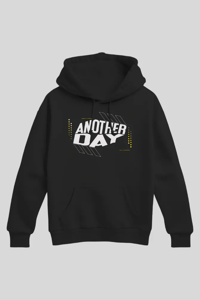 Another Day Black Printed Hoodie for men