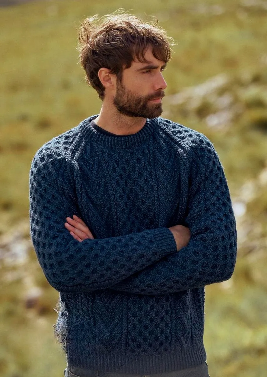 Aran Handknit Crew Neck Sweater | Atlantic