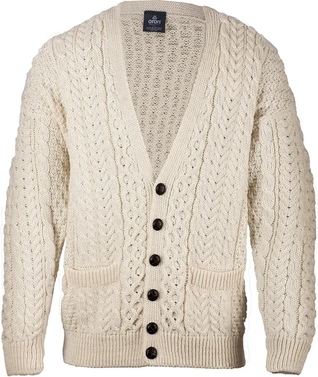 Aran V-Neck Cardigan | Natural