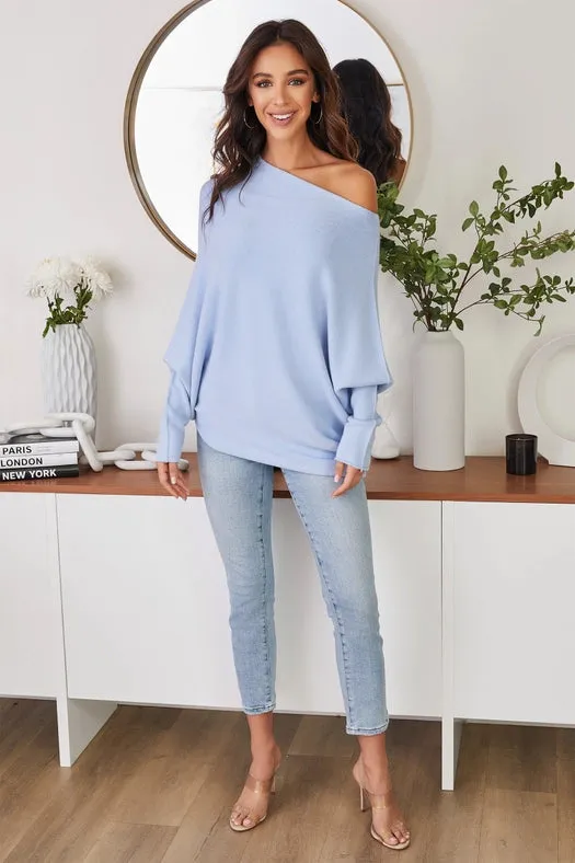 Asymmetrical Sweater SKYBLUE