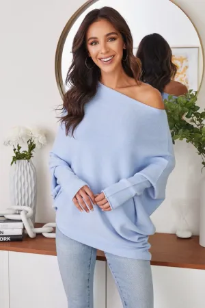 Asymmetrical Sweater SKYBLUE