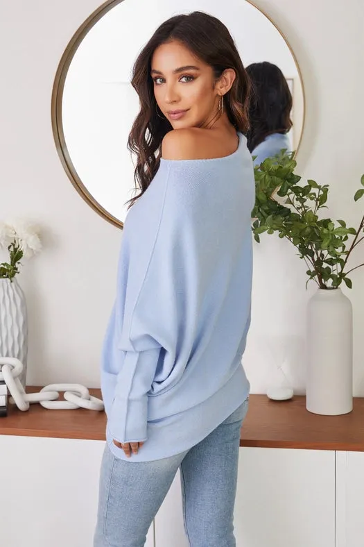 Asymmetrical Sweater SKYBLUE