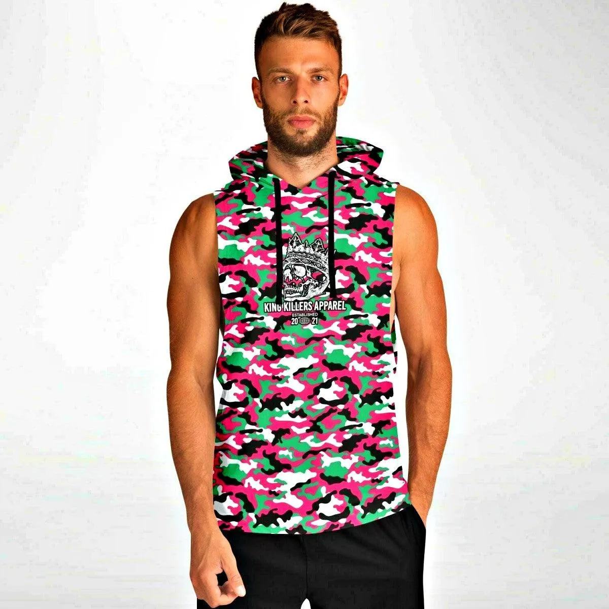 Athletic Drop Armhole Hoodie - Watermelon Camouflage