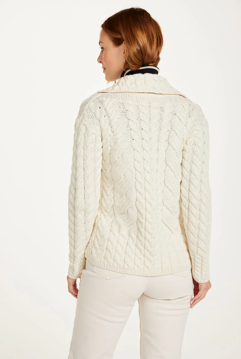 Belcarra Ladies Aran Cardigan | Natural