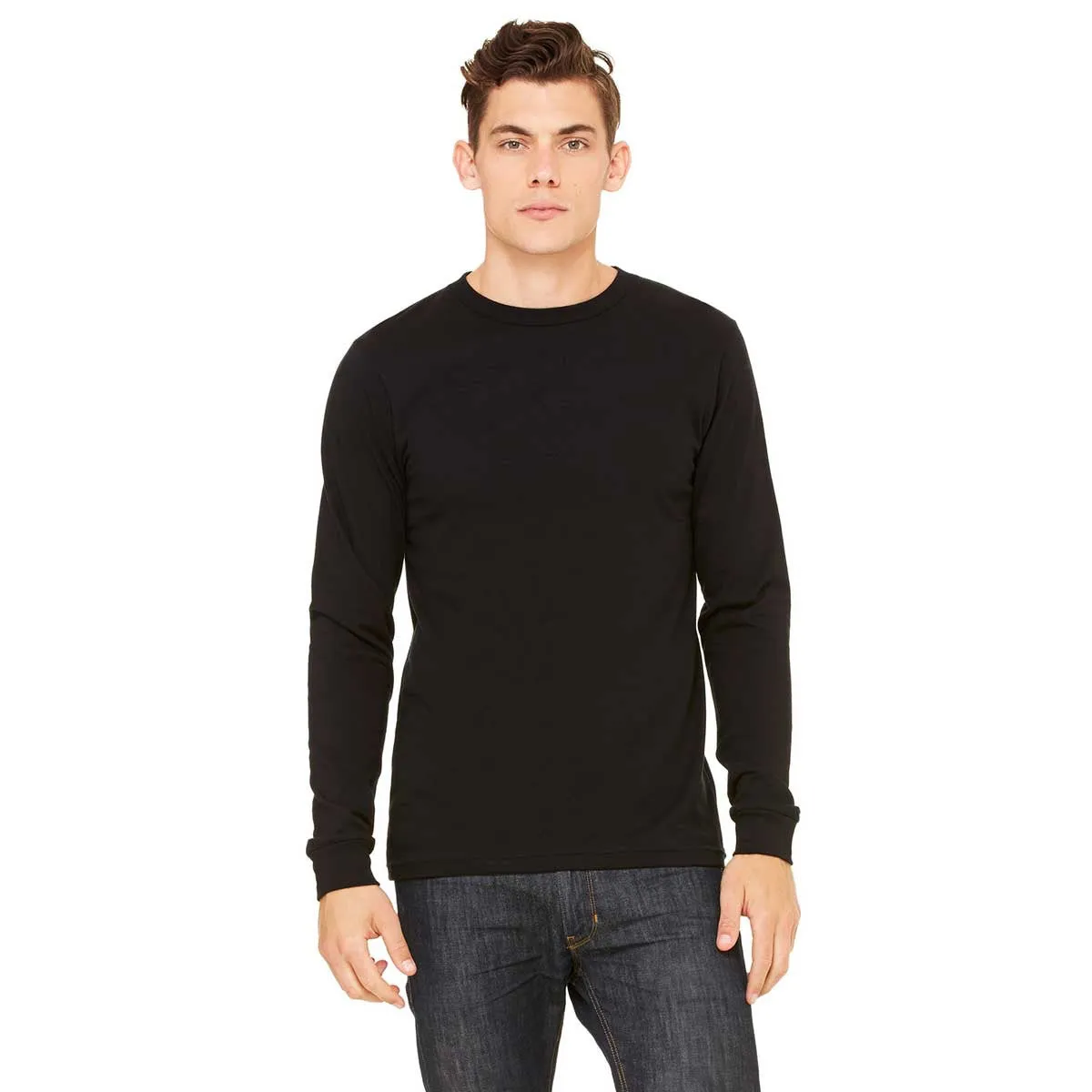 Bella   Canvas Men's Black/Black Thermal Long-Sleeve T-Shirt