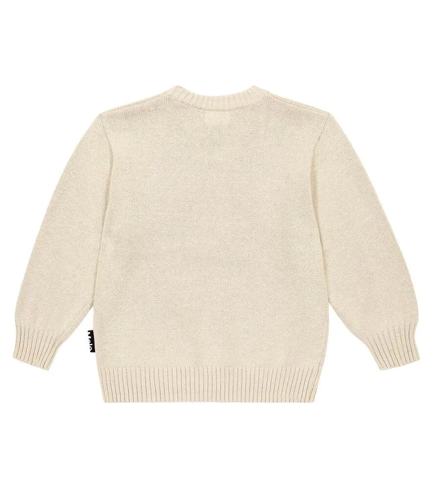 Bello sweater in cotton and Molo wool, beige