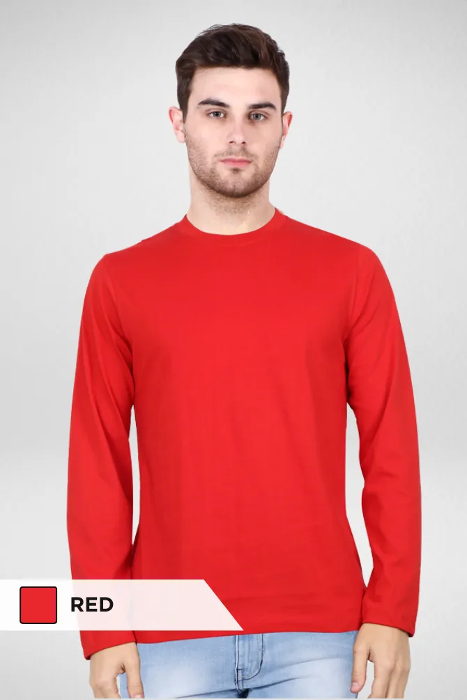 Black and Red Full Sleeve T-Shirts Combo for Men