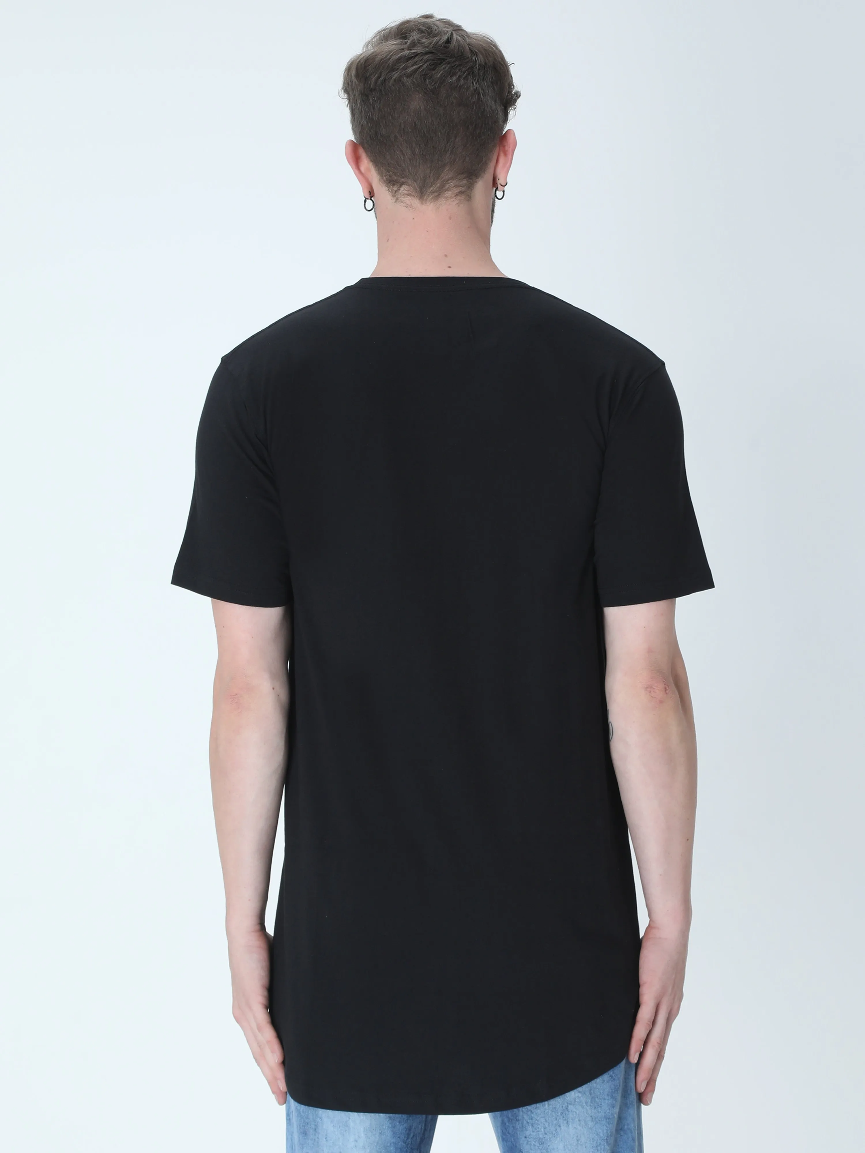 Black Longline T-shirt for men