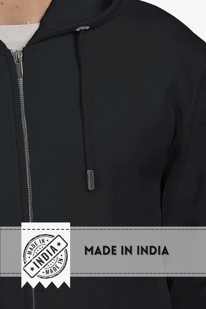 Black Zip Hoodie for men