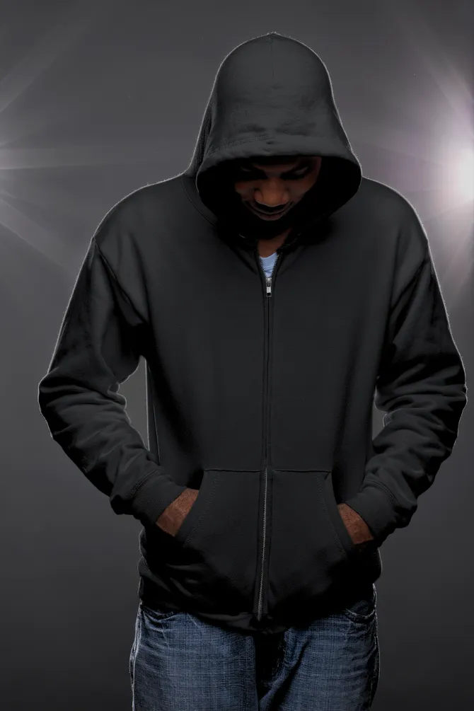 Black Zip Hoodie for men