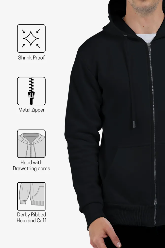 Black Zip Hoodie for men