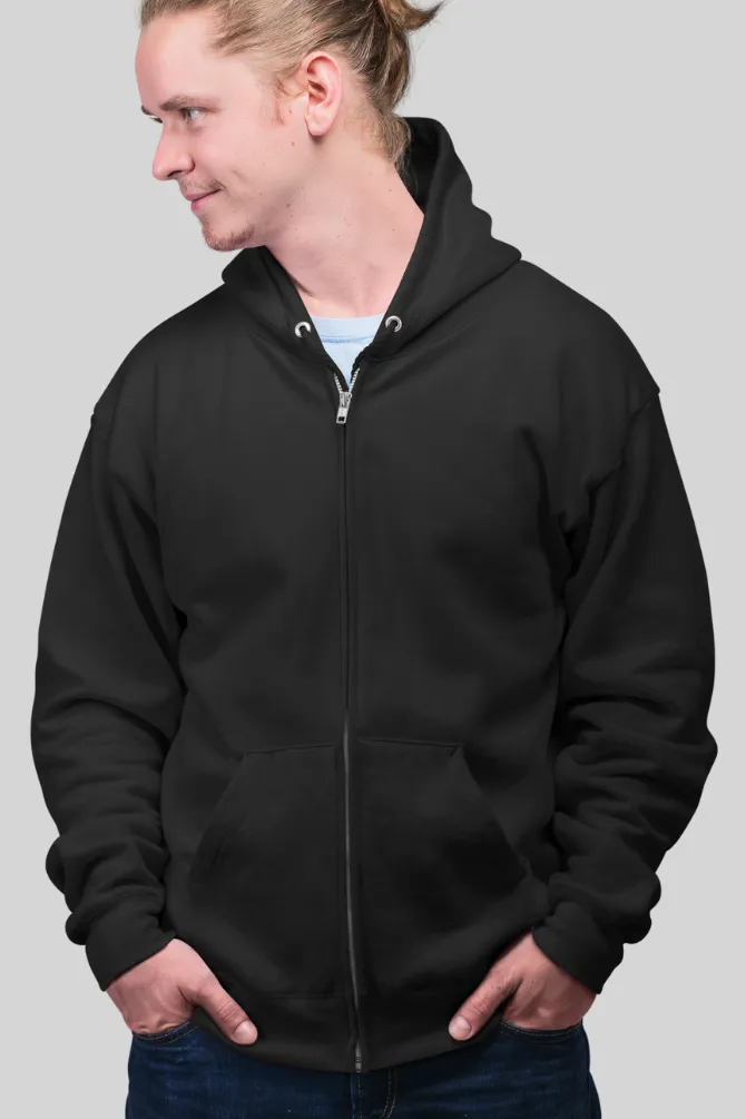 Black Zip Hoodie for men