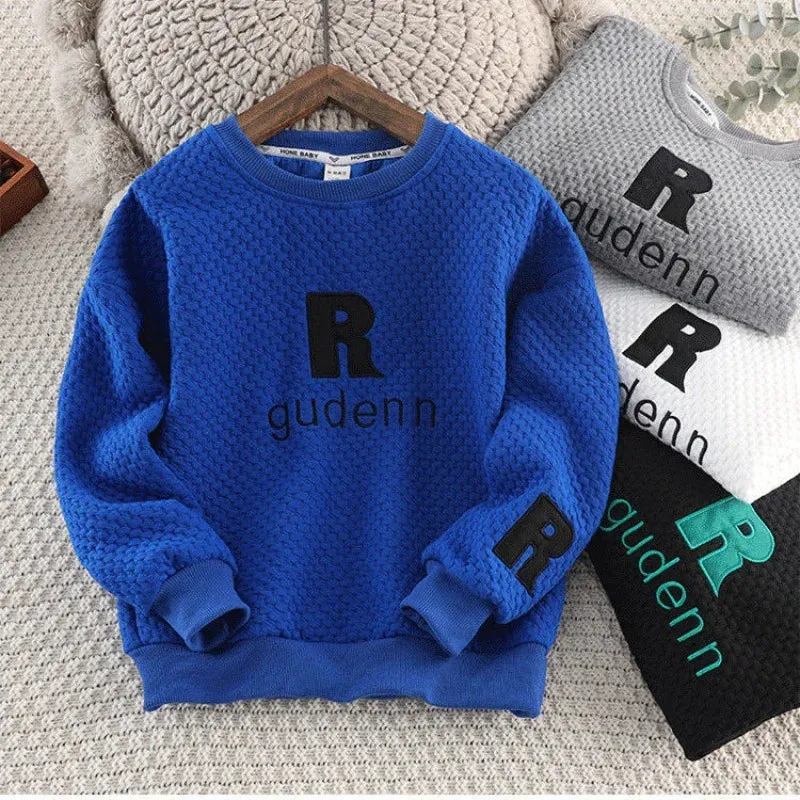 Boys Hoodies Sweatshirts Cotton Tops 2024 Warm Thicken Plus Velvet Winter Autumn Toddler Pullover Baby's Kids Children's T-shirt