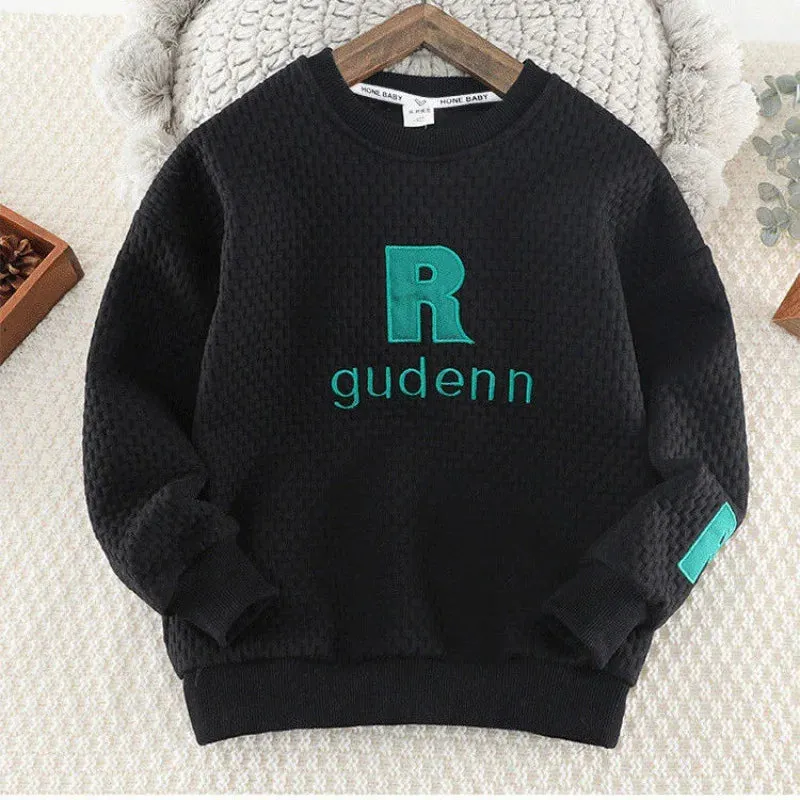 Boys Hoodies Sweatshirts Cotton Tops 2024 Warm Thicken Plus Velvet Winter Autumn Toddler Pullover Baby's Kids Children's T-shirt