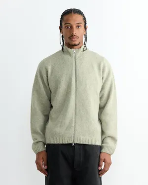 Brushed Mock Full Zip Sweater in Sage