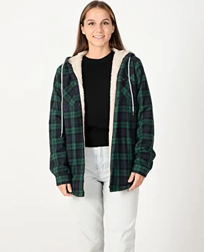 Buffalo Plaid Shirt Womens Heavyweight Oversized Boyfriend Flannel Shirt Jacket Chamois Women Plaid Shacket Jacket Red M