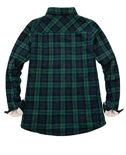 Buffalo Plaid Shirt Womens Heavyweight Oversized Boyfriend Flannel Shirt Jacket Chamois Women Plaid Shacket Jacket Red M