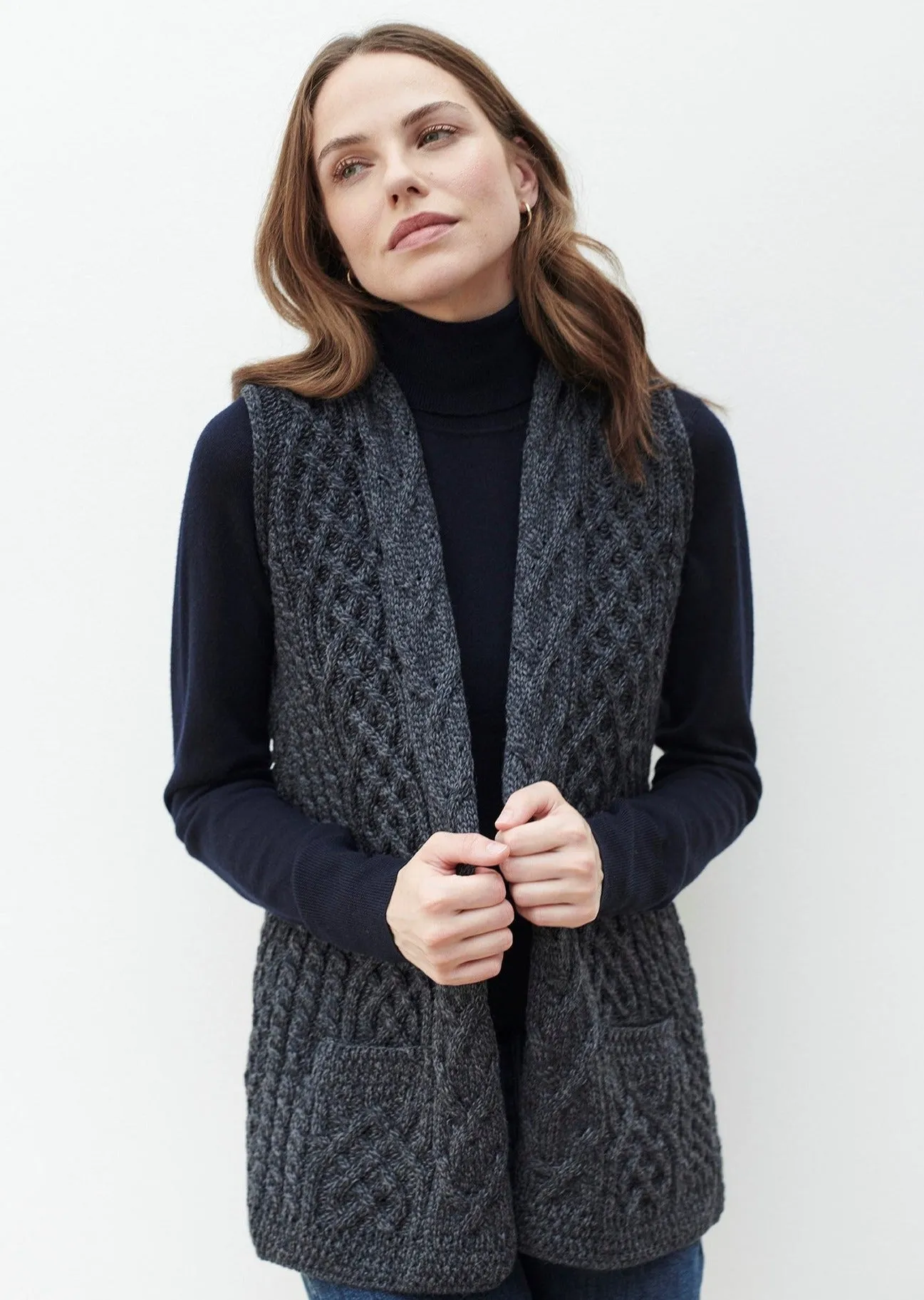 Caher Aran Celtic Gilet | Charcoal