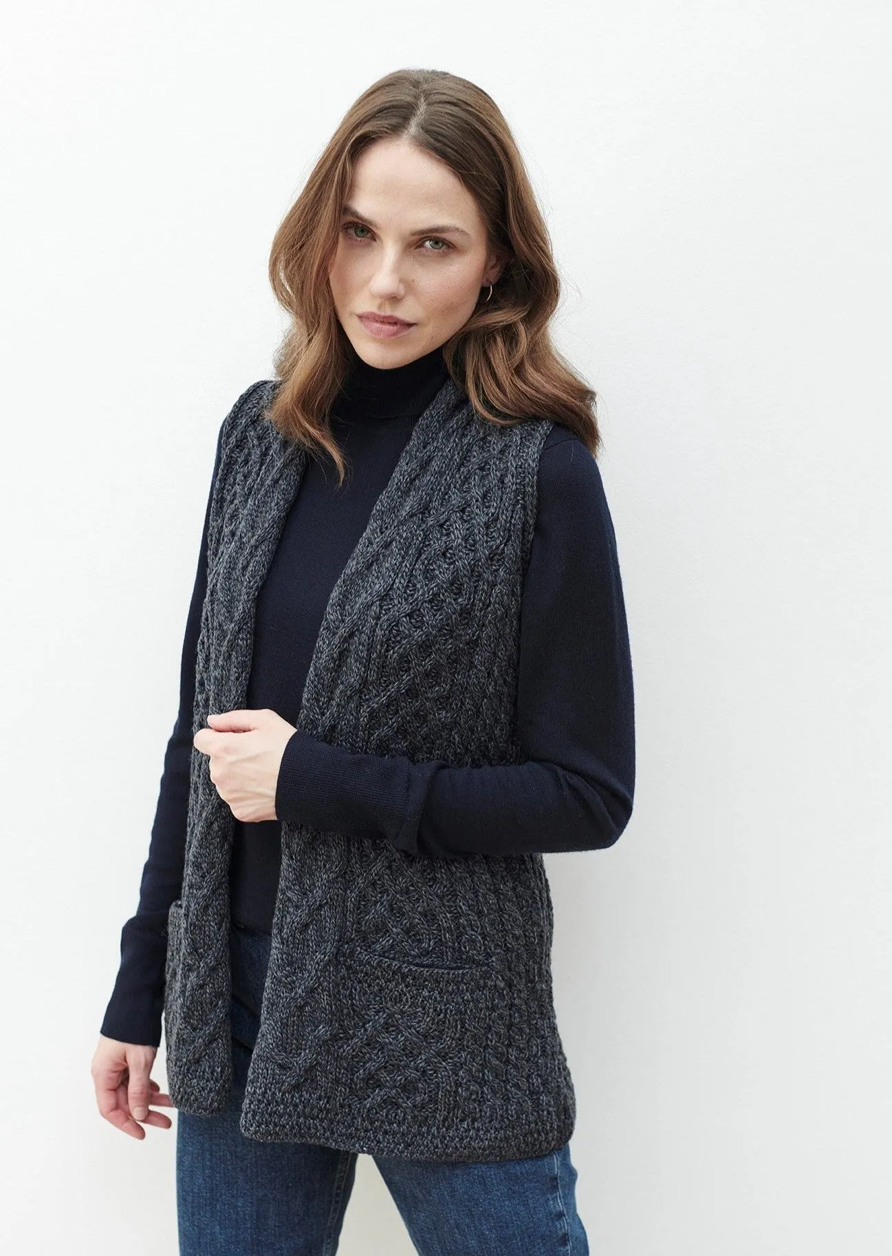 Caher Aran Celtic Gilet | Charcoal