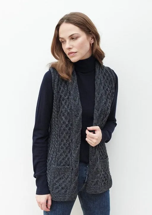 Caher Aran Celtic Gilet | Charcoal