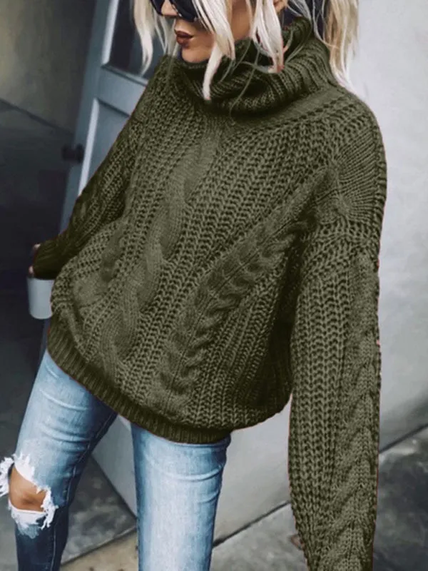 Casual Knitwear Mohair Turtleneck Sweater for Women