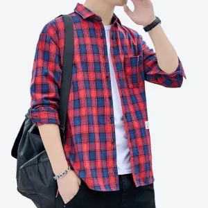 Casual Long-Sleeve Plaid Flannel Shirts