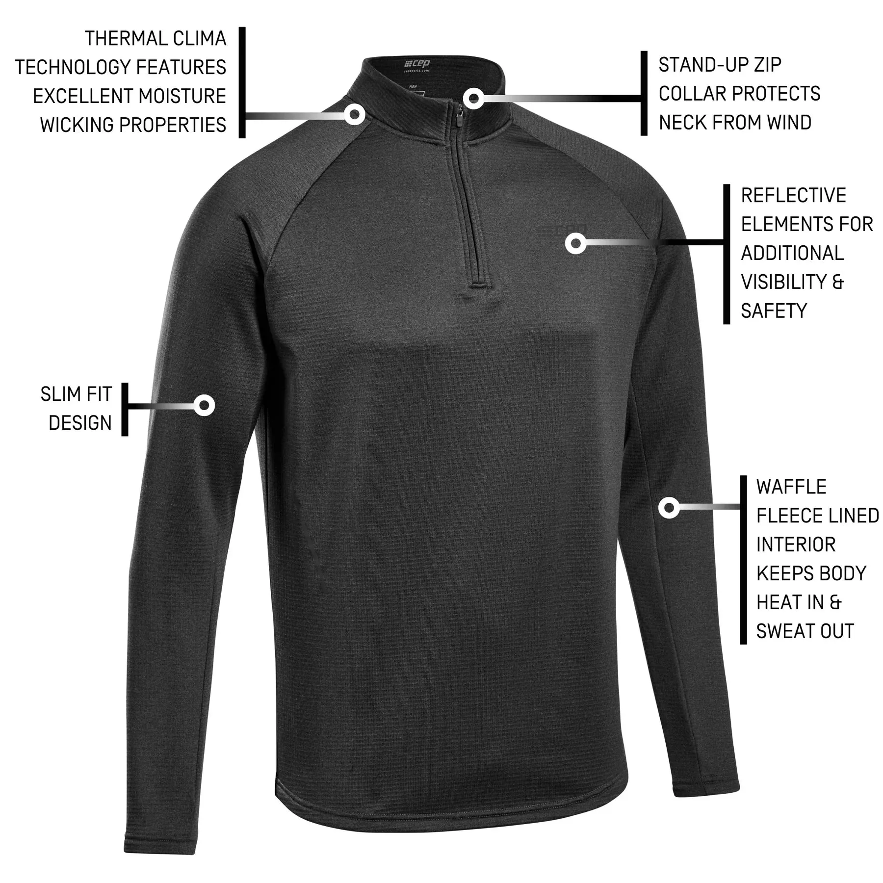 CEP | Cold Weather Quarter Zip Pullover | Men's | Black