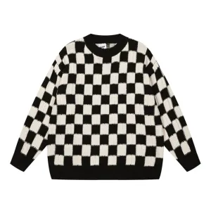 Checkered Knitted Sweater