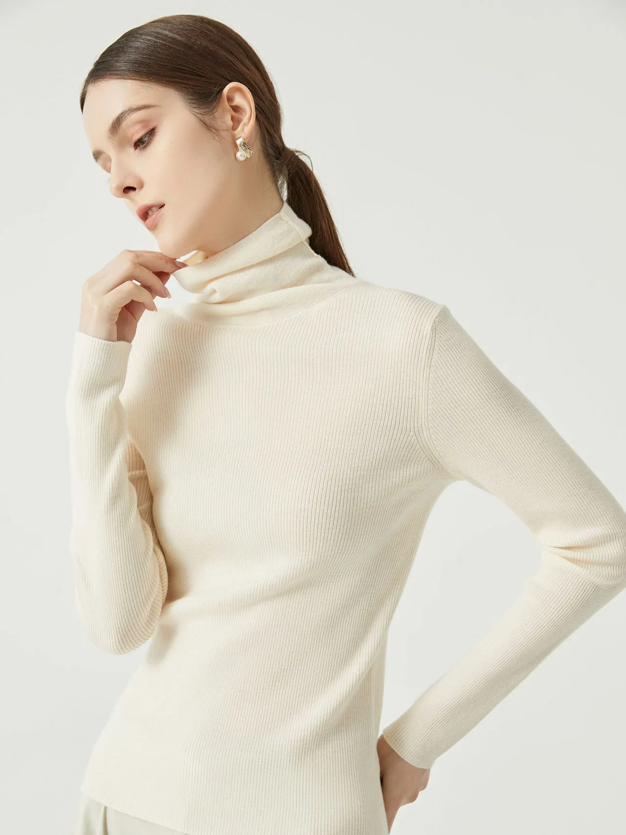 Chic Observations Black Ribbed Turtleneck Sweater Top