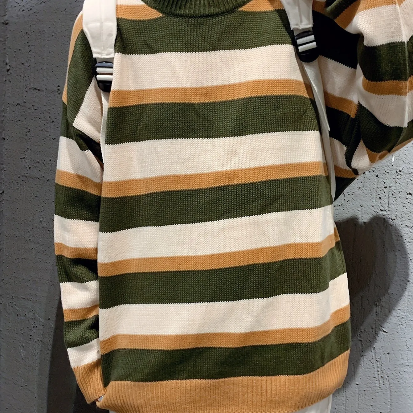 Cozy Striped Crew Neck Sweater - Soft, Casual, Drop Shoulder, Long Sleeve, Knitted Top for Women - Perfect for Everyday Wear, Relaxation, and Outdoor Activities