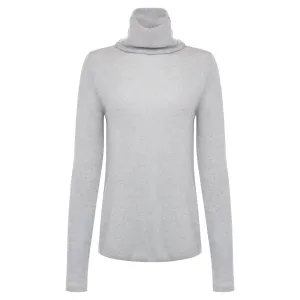 Flodden Roll Neck Cashmere Sweater - Silver Grey