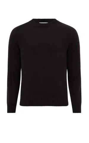 Francesco Knit Sweater in Chocolate Cashmere