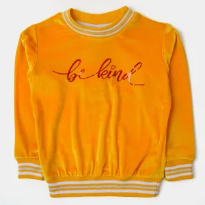 Girls Sweatshirt Be Kind - Yellow