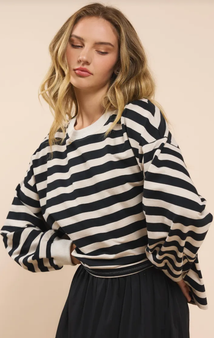 growth striped pullover