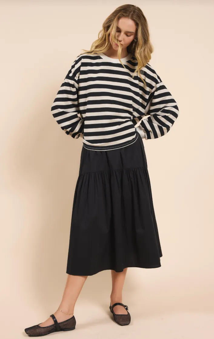 growth striped pullover