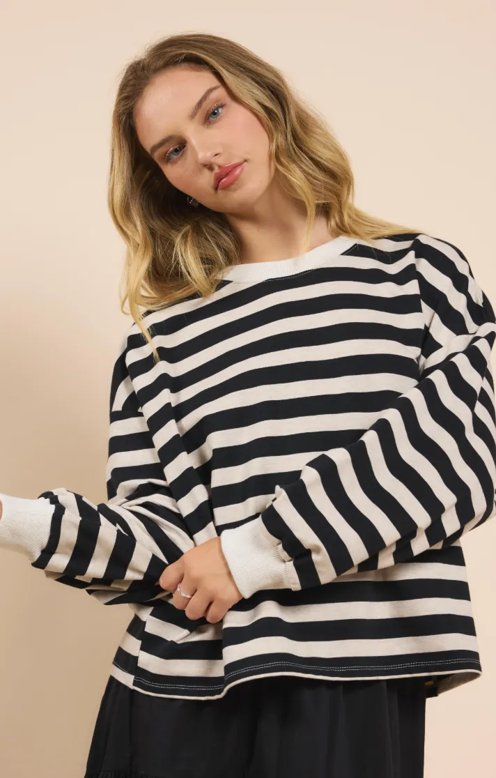 growth striped pullover