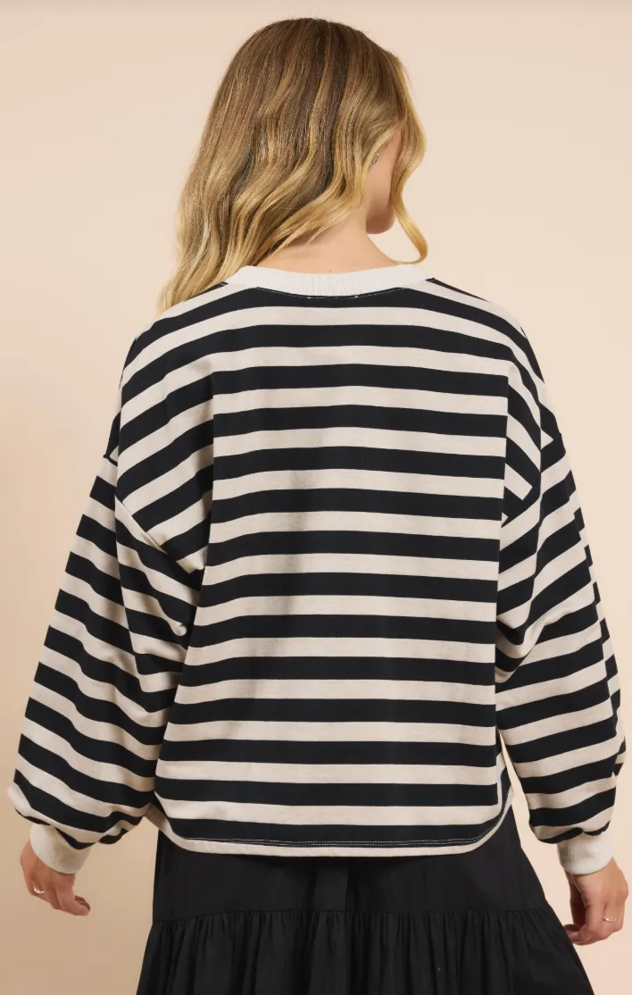 growth striped pullover