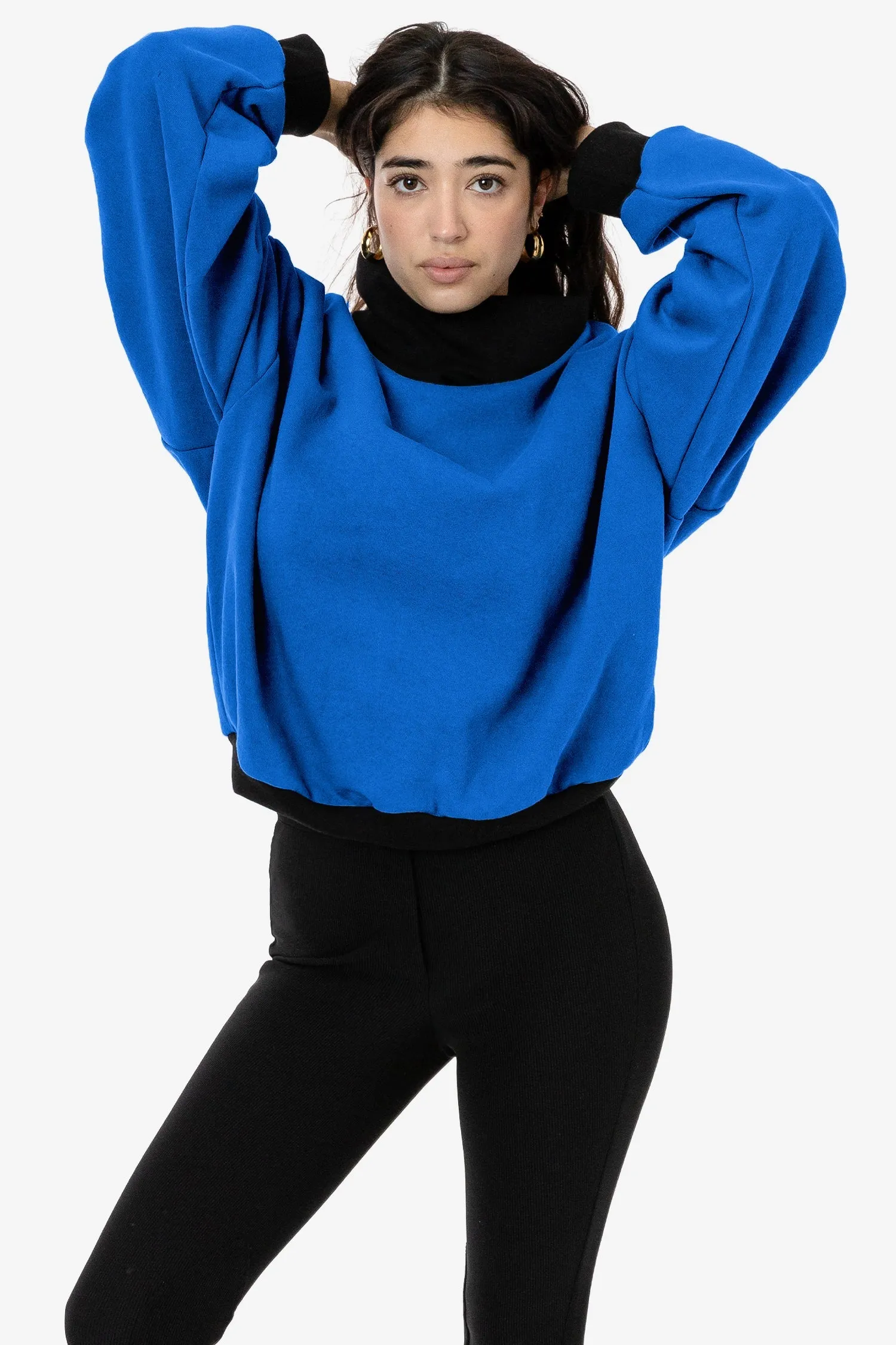 HF-313 - Heavy Fleece Oversized Turtleneck Sweater with Contrast Rib