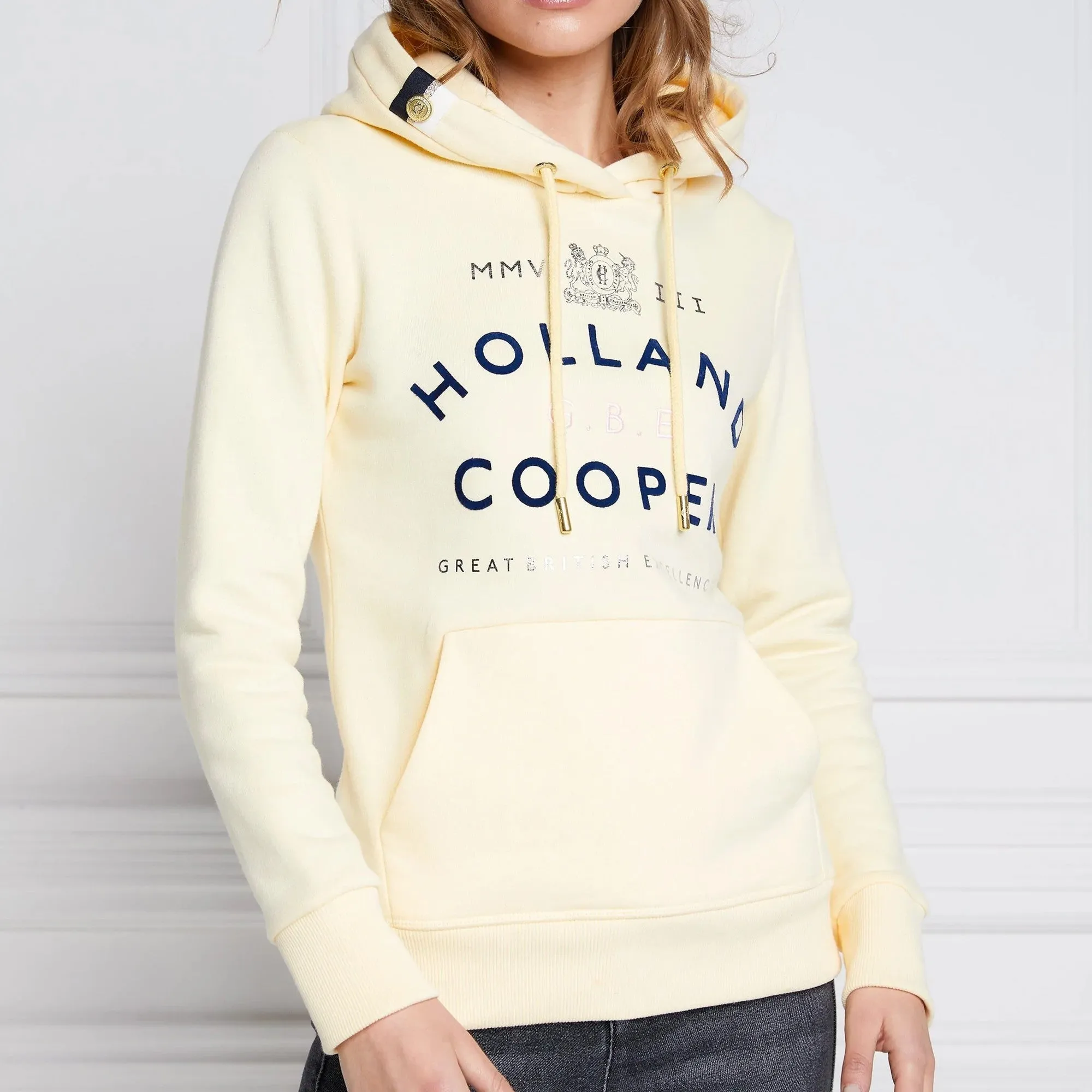 Holland Cooper Flock Logo Hoodie- Lemon