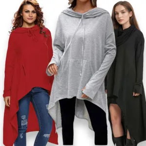 Hooded Long Sleeve Oversized Sweatshirt Cloak