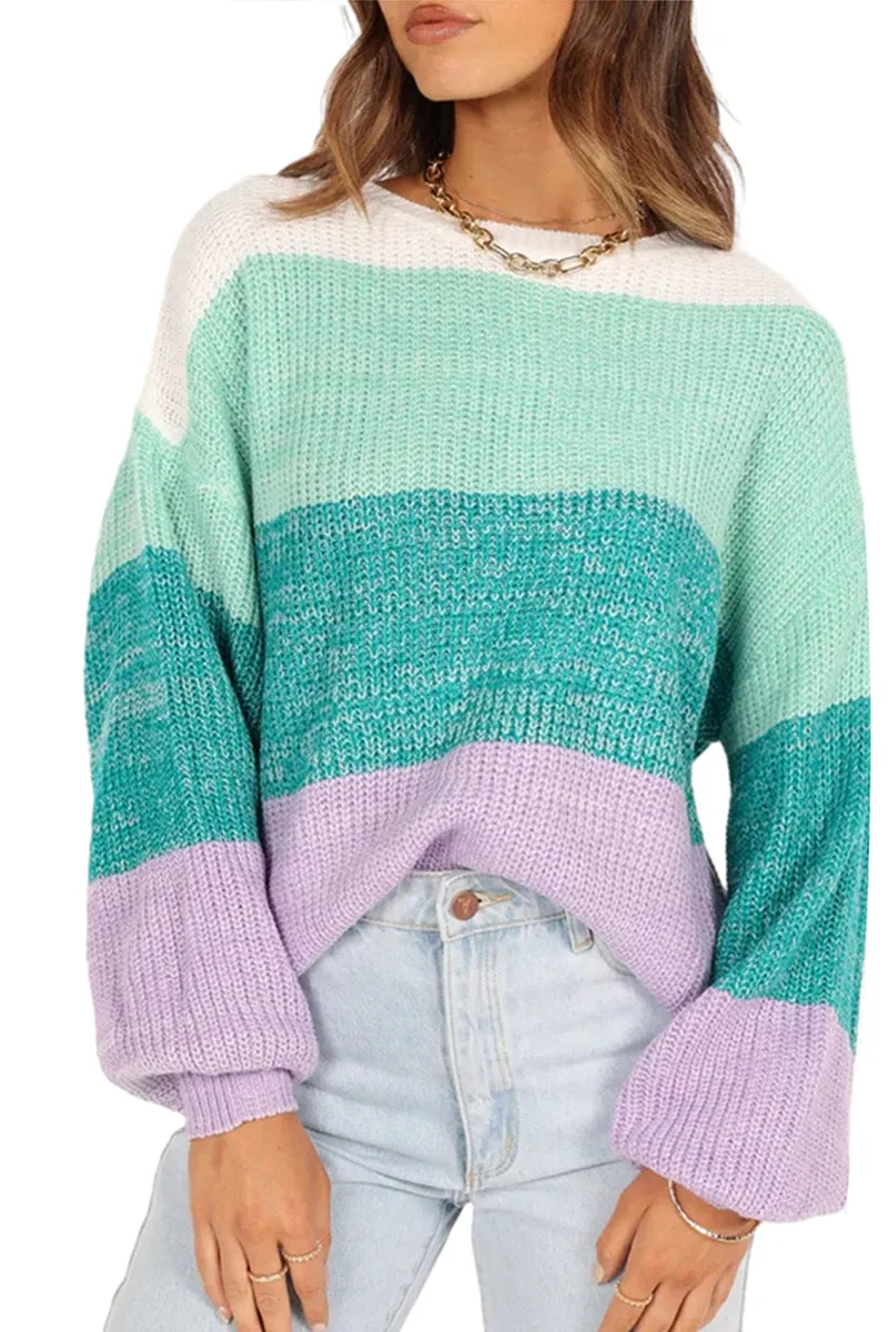 HWT1222 Cozy Colorblock Sweater