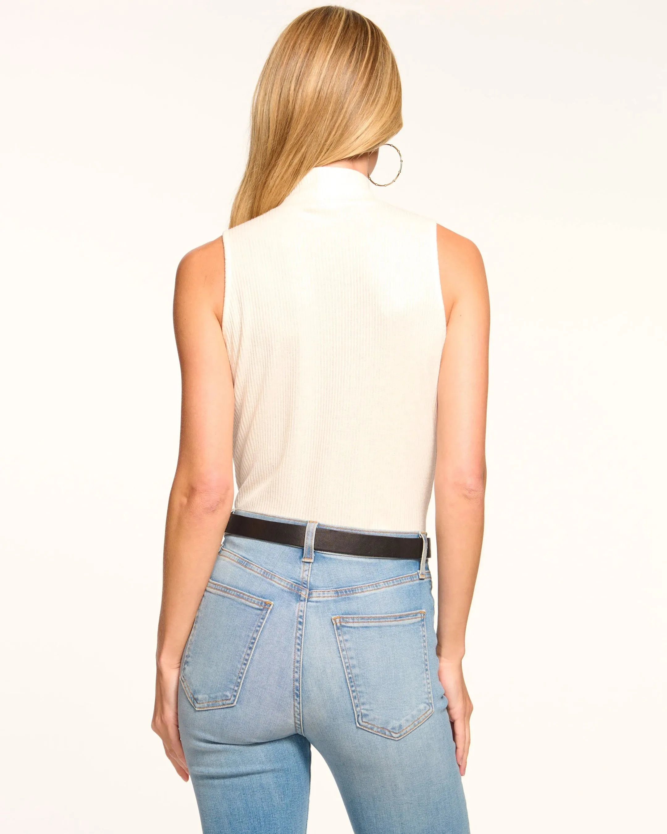 Jasmin Rib Knit Tank Top - Ivory