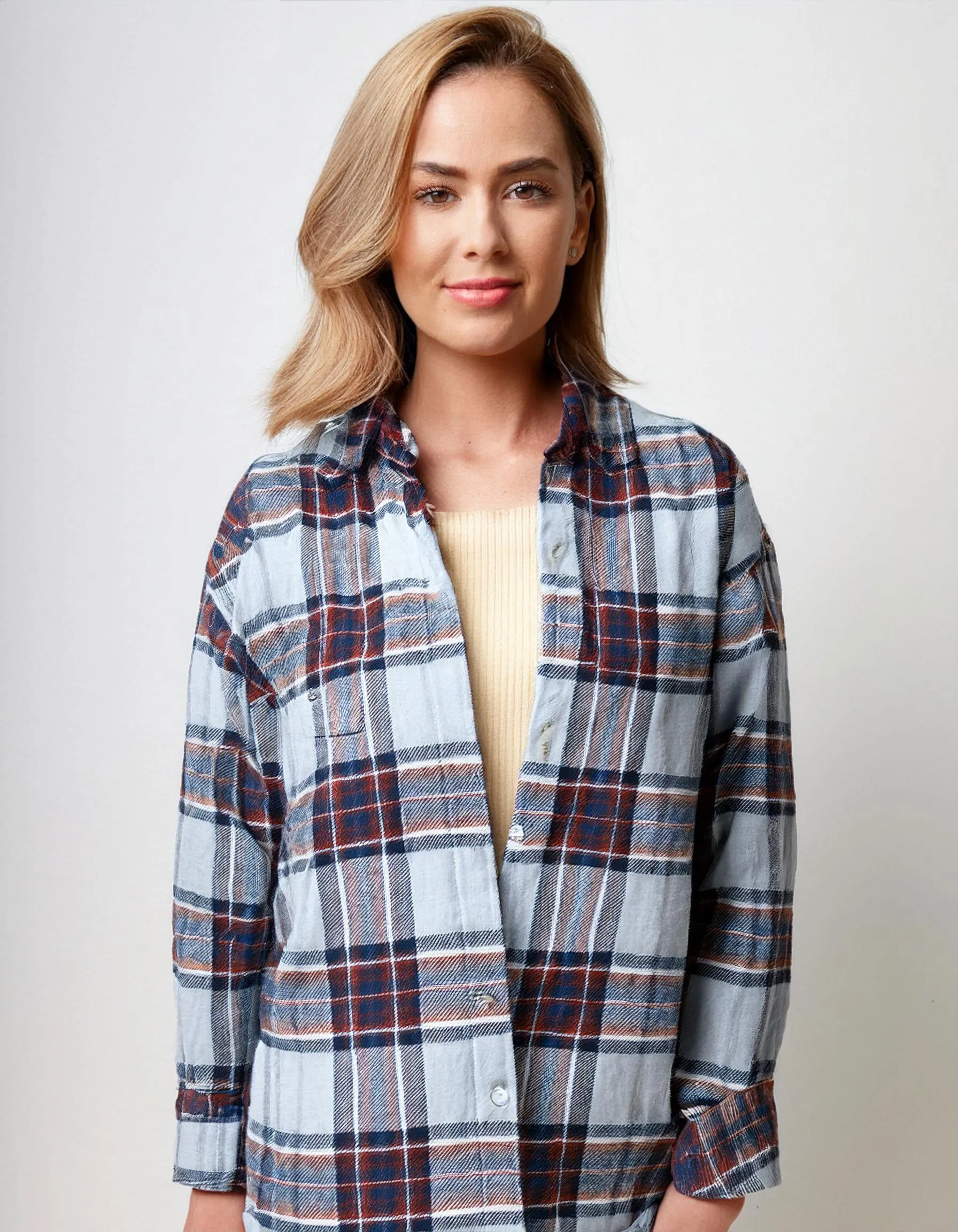 Lavender Mist Plaid Flannel Shirt