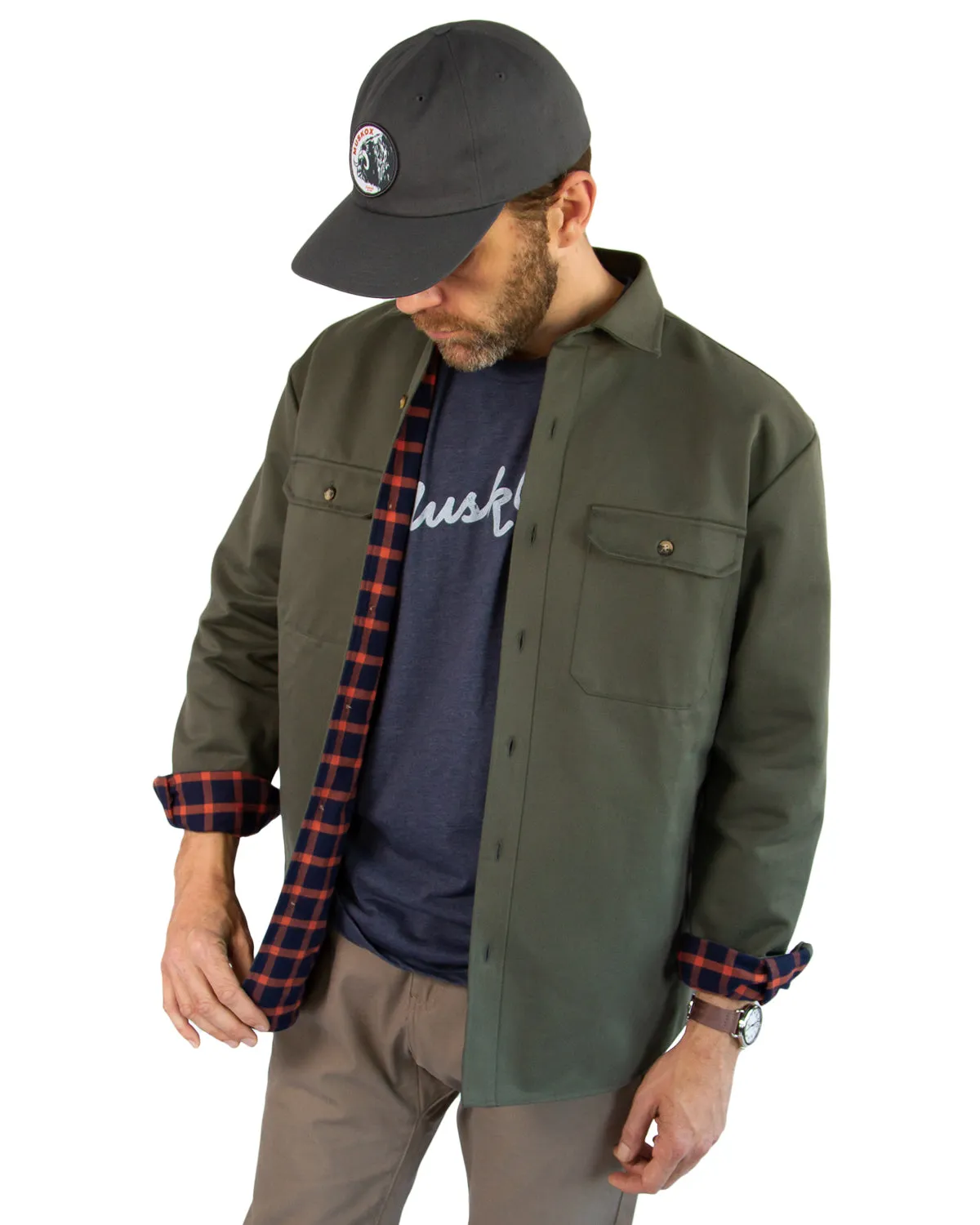 Lined Yukon Flannel Shirt Jacket, Olive