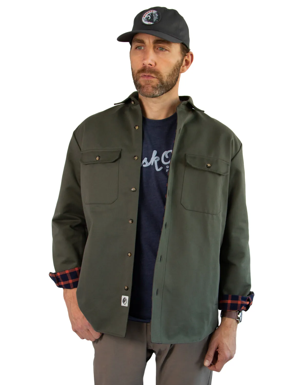 Lined Yukon Flannel Shirt Jacket, Olive