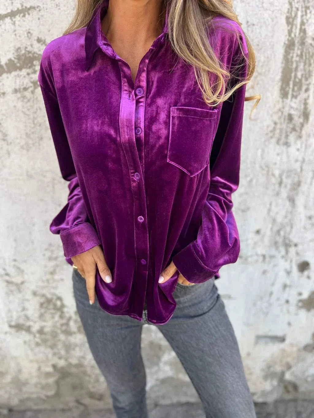 Lyra™ | Women's Elegant Velvet Long Sleeve Top