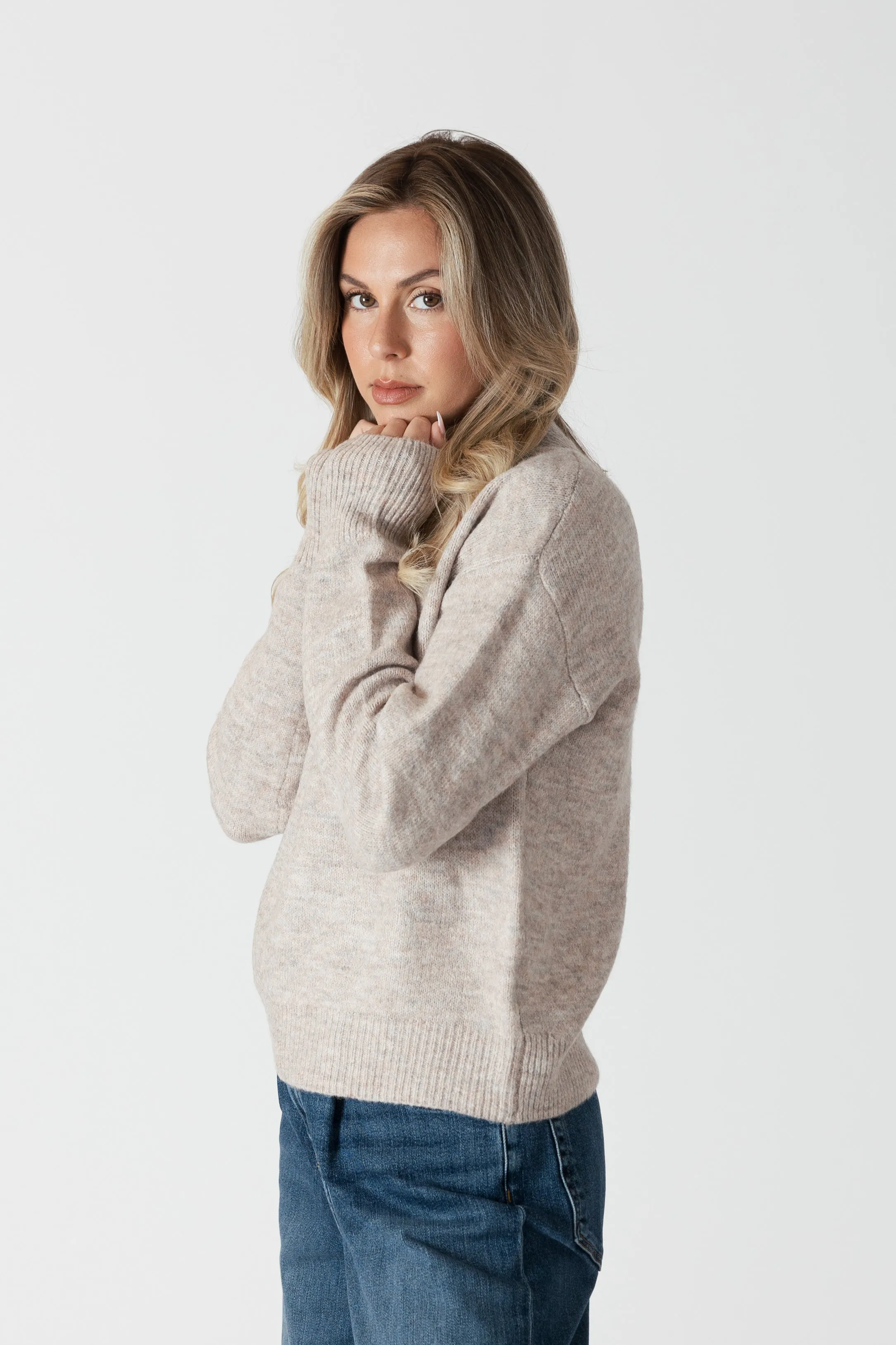 MABEL LIGHTWEIGHT MOCK NECK SWEATER